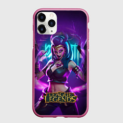 Чехол iPhone 11 Pro матовый League Of Legends Akali Kda, цвет: 3D-малиновый