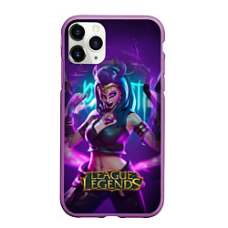 Чехол iPhone 11 Pro матовый League Of Legends Akali Kda, цвет: 3D-фиолетовый