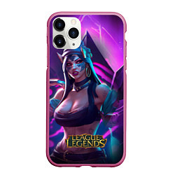 Чехол iPhone 11 Pro матовый League of Legends Kaisa Kda style, цвет: 3D-малиновый