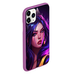 Чехол iPhone 11 Pro матовый League of Legends Kaisa Kda style, цвет: 3D-фиолетовый — фото 2