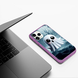 Чехол iPhone 11 Pro матовый Привидениус, цвет: 3D-фиолетовый — фото 2