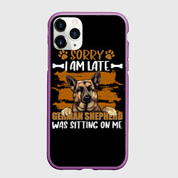 Чехол iPhone 11 Pro матовый Немецкая овчарка - german shepherd, цвет: 3D-фиолетовый