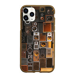 Чехол iPhone 11 Pro матовый Винтажные колонки, цвет: 3D-коричневый