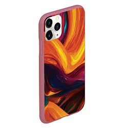 Чехол iPhone 11 Pro матовый Цветная абстракция colorful, цвет: 3D-малиновый — фото 2