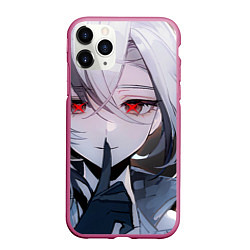 Чехол iPhone 11 Pro матовый Genshin Impact Арлекино smile quiet