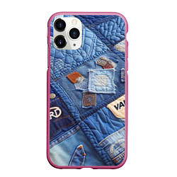 Чехол iPhone 11 Pro матовый Vanguard jeans patchwork - ai art