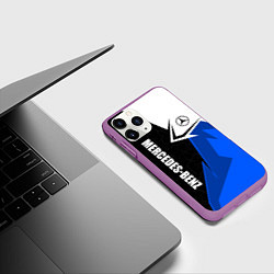 Чехол iPhone 11 Pro матовый Мерседес - синяя униформа, цвет: 3D-фиолетовый — фото 2