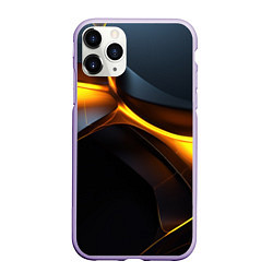 Чехол iPhone 11 Pro матовый Разлом черных плит и оранжевая лава, цвет: 3D-светло-сиреневый