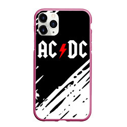 Чехол iPhone 11 Pro матовый Ac dc rock, цвет: 3D-малиновый