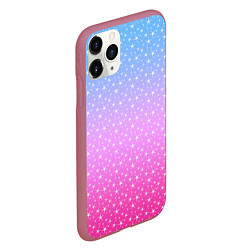 Чехол iPhone 11 Pro матовый Звёздный градиент голубой и розовый, цвет: 3D-малиновый — фото 2