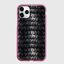 Чехол iPhone 11 Pro матовый Ретро коричневая броня, цвет: 3D-малиновый