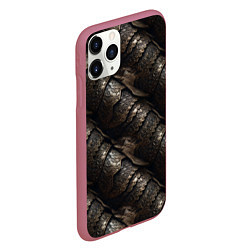 Чехол iPhone 11 Pro матовый Классическая старая броня текстура, цвет: 3D-малиновый — фото 2