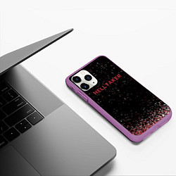 Чехол iPhone 11 Pro матовый Helltaker демоны, цвет: 3D-фиолетовый — фото 2
