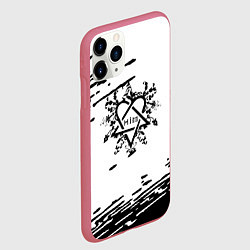 Чехол iPhone 11 Pro матовый Him метал, цвет: 3D-малиновый — фото 2