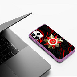 Чехол iPhone 11 Pro матовый Великая отечественная - красные разводы, цвет: 3D-фиолетовый — фото 2