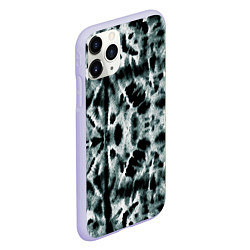 Чехол iPhone 11 Pro матовый Тай дай зелёный, цвет: 3D-светло-сиреневый — фото 2