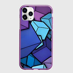 Чехол iPhone 11 Pro матовый Куб, цвет: 3D-фиолетовый