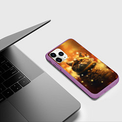 Чехол iPhone 11 Pro матовый Толстый кот - Экзот, цвет: 3D-фиолетовый — фото 2
