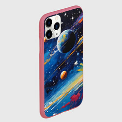 Чехол iPhone 11 Pro матовый Цвета вселенной, цвет: 3D-малиновый — фото 2
