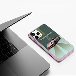 Чехол iPhone 11 Pro матовый Спортивный автомобиль Порше 911, цвет: 3D-розовый — фото 2