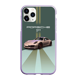 Чехол iPhone 11 Pro матовый Спортивный автомобиль Порше 911