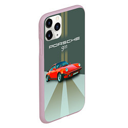 Чехол iPhone 11 Pro матовый Porsche спортивный немецкий автомобиль, цвет: 3D-розовый — фото 2
