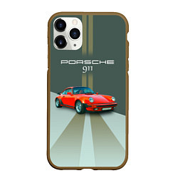 Чехол iPhone 11 Pro матовый Porsche спортивный немецкий автомобиль