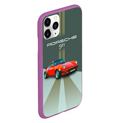 Чехол iPhone 11 Pro матовый Porsche спортивный немецкий автомобиль, цвет: 3D-фиолетовый — фото 2