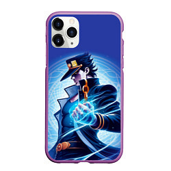 Чехол iPhone 11 Pro матовый Jotaro Kujo - neon glow fantasy