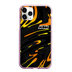 Чехол iPhone 11 Pro матовый KTM - orange liquid, цвет: 3D-розовый