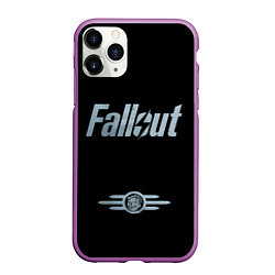 Чехол iPhone 11 Pro матовый Fallout - Logo, цвет: 3D-фиолетовый