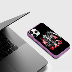 Чехол iPhone 11 Pro матовый Миса с косой - Тетрадь смерти, цвет: 3D-фиолетовый — фото 2