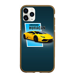 Чехол iPhone 11 Pro матовый Спортивная итальянская машина Lamborghini Huracan