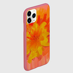 Чехол iPhone 11 Pro матовый Абстракция цветы мастихин, цвет: 3D-малиновый — фото 2