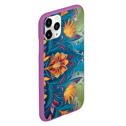 Чехол iPhone 11 Pro матовый Батик в традиционном индонезийском стиле, цвет: 3D-фиолетовый — фото 2