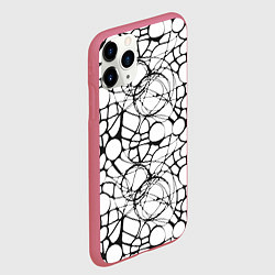 Чехол iPhone 11 Pro матовый Абстрактный нейрографический узор, цвет: 3D-малиновый — фото 2