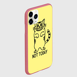 Чехол iPhone 11 Pro матовый Хитрый кот, цвет: 3D-малиновый — фото 2