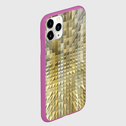Чехол iPhone 11 Pro матовый Объемные треугольники текстурированный рельеф, цвет: 3D-фиолетовый — фото 2