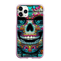 Чехол iPhone 11 Pro матовый Cool skull - graffiti ai art