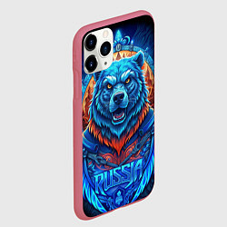 Чехол iPhone 11 Pro матовый Ледяной белый русский медведь, цвет: 3D-малиновый — фото 2
