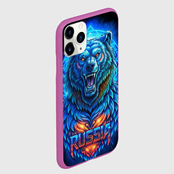 Чехол iPhone 11 Pro матовый Ледяной белый русский медведь, цвет: 3D-фиолетовый — фото 2