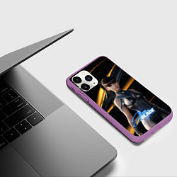 Чехол iPhone 11 Pro матовый Stellar Blade Eve желто-черный фон, цвет: 3D-фиолетовый — фото 2