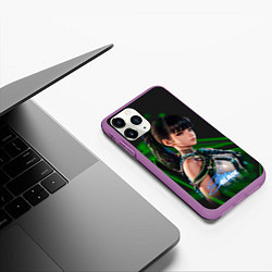 Чехол iPhone 11 Pro матовый Stellar Blade Eve black green, цвет: 3D-фиолетовый — фото 2