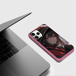 Чехол iPhone 11 Pro матовый Konosuba Мэгумин cute, цвет: 3D-малиновый — фото 2