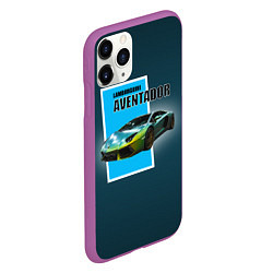 Чехол iPhone 11 Pro матовый Спортивная машина Lamborghini Aventador, цвет: 3D-фиолетовый — фото 2