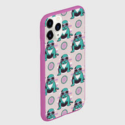 Чехол iPhone 11 Pro матовый Тюлень и круги, цвет: 3D-фиолетовый — фото 2