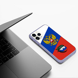 Чехол iPhone 11 Pro матовый Россия - на страже, цвет: 3D-светло-сиреневый — фото 2