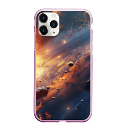 Чехол iPhone 11 Pro матовый Вселенная и планеты, цвет: 3D-розовый