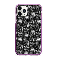 Чехол iPhone 11 Pro матовый Smoke skulls