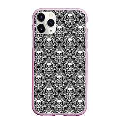 Чехол iPhone 11 Pro матовый Skull patterns